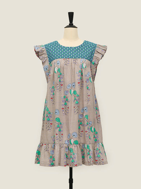 Bella Dress - Willow Roses Beige