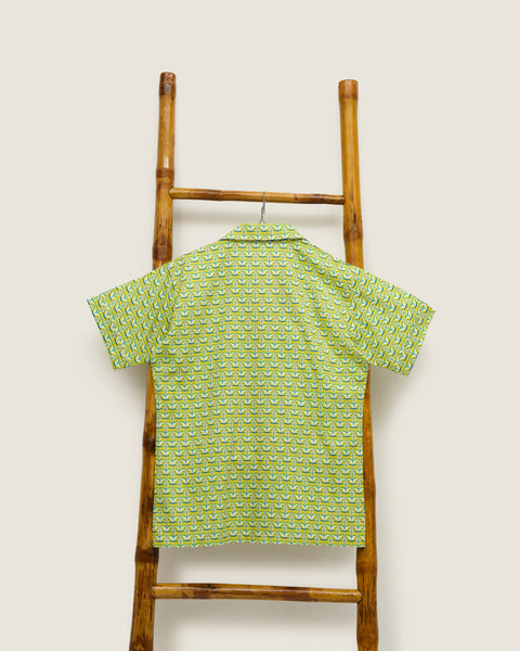 Men's Shirt - Diamond & Flower Yellow