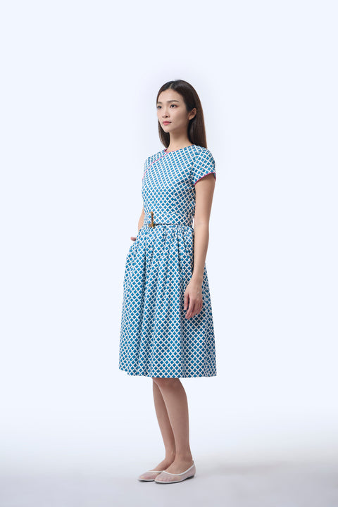 Flair Cheongsam  - Love Lace II Blue