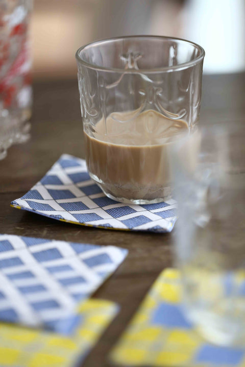 Coaster - Tapau Tiles Yellow & Willow Lettice (set of 4)
