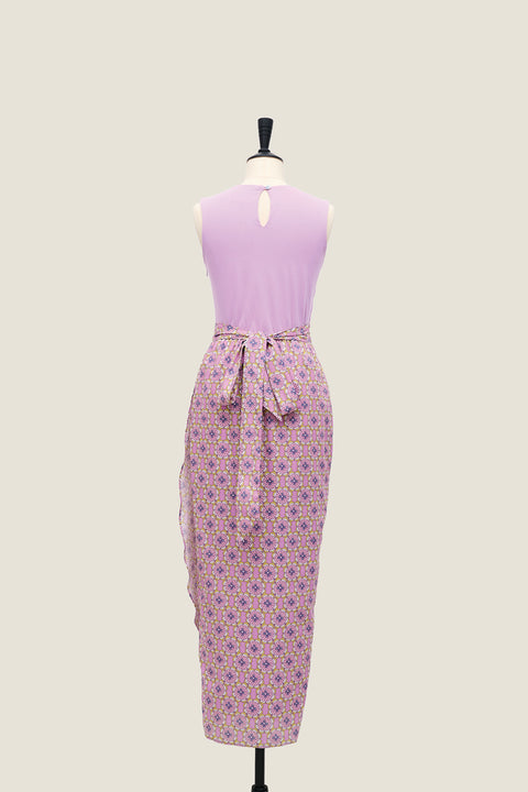 Sarong & Sleeveless Knit Top- Paper Petals Lavender (Sarong Only)